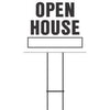 Sign, Open House, Black & White Plastic With H-Bracket, 20 x 24-In.