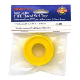 Yellow Gas Line Pipe Thread Seal Tape, 1/2 x 260-In.