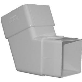 Gutter Downspout Elbow, White Vinyl