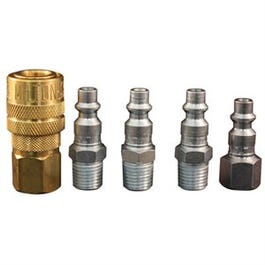 Coupler & Plug Kit, M-Style, 1/4-In. NPT, 5-Pc.