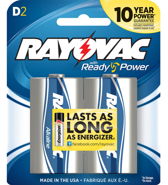 Rayovac 8132F D Alkaline D 1.5V Alkaline Stick 2