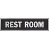 Hy-Ko Brushed Aluminum Sign, Restroom