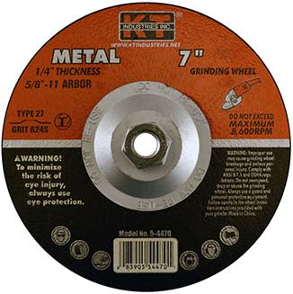 K-T Industries 7 X 1/4 X 5/8-11 Metal Grinding Wheel